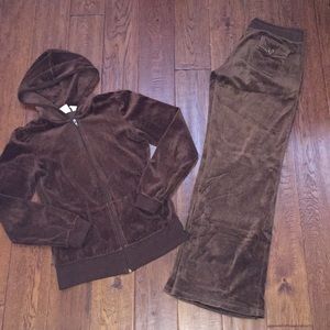 Velour pants and jacket set